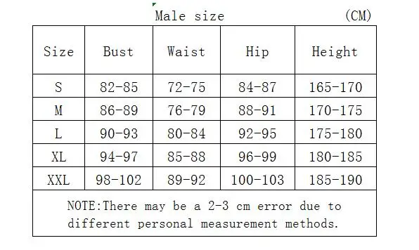 漫创家男尺码表