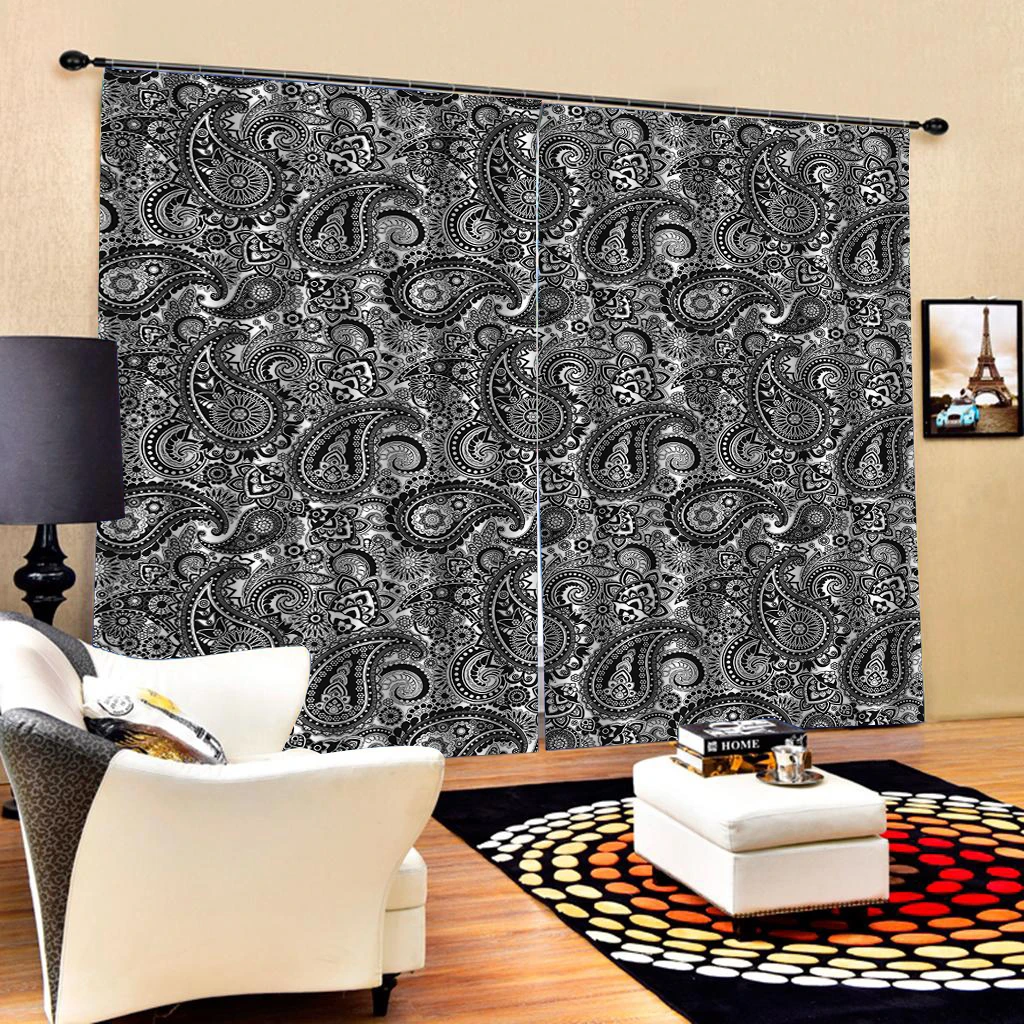 Пользовательские серые шторы Континентальный Американский гостиной ткань затемненные занавески Декор