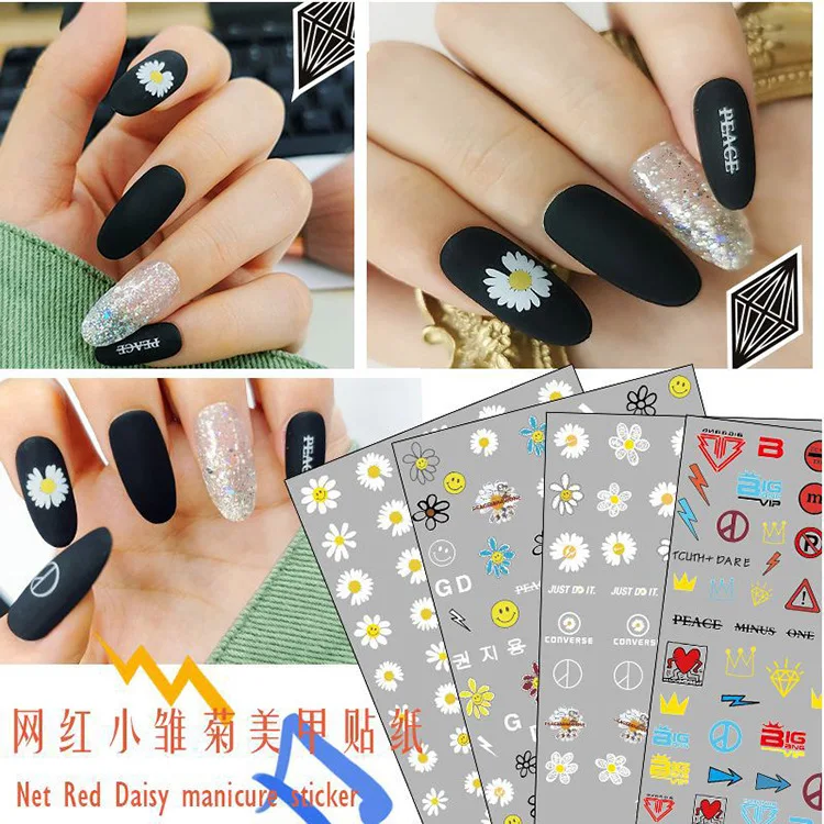 

1 Piece Small Chrysanthemum Pattern series nail water applique summer theme nail mobile slider sticker nail art packaging decora