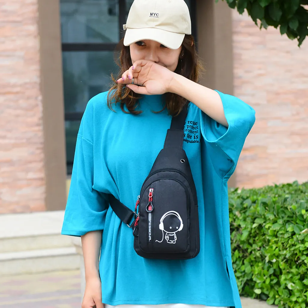 Luminous oxford Women men Chest Bag Small Bag Wild Messenger Bag Crossbody Fashion One Shoulder Bag Anti Theft casual sling Bag