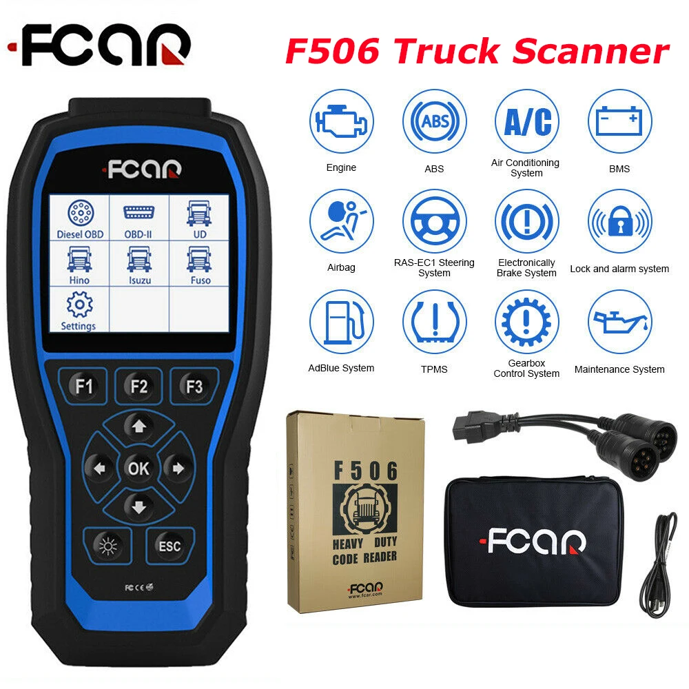 FCAR F506 Heavy Duty Diesel Scan Tool Heavy Truck and Car 2 In 1 OBD2