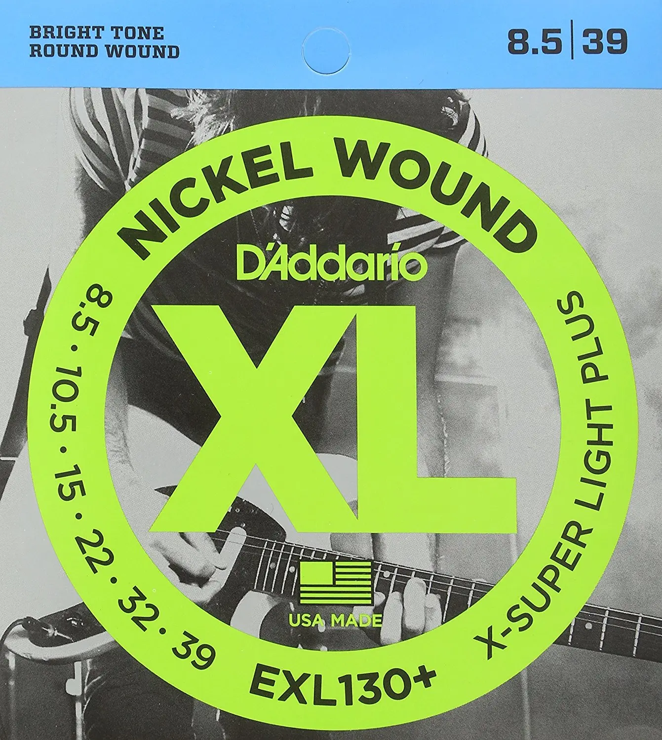 D�rio EXL130+ Nickel Wound Electric Guitar Strings Extra-Super Light Plus 8.5-39 | Спорт и развлечения
