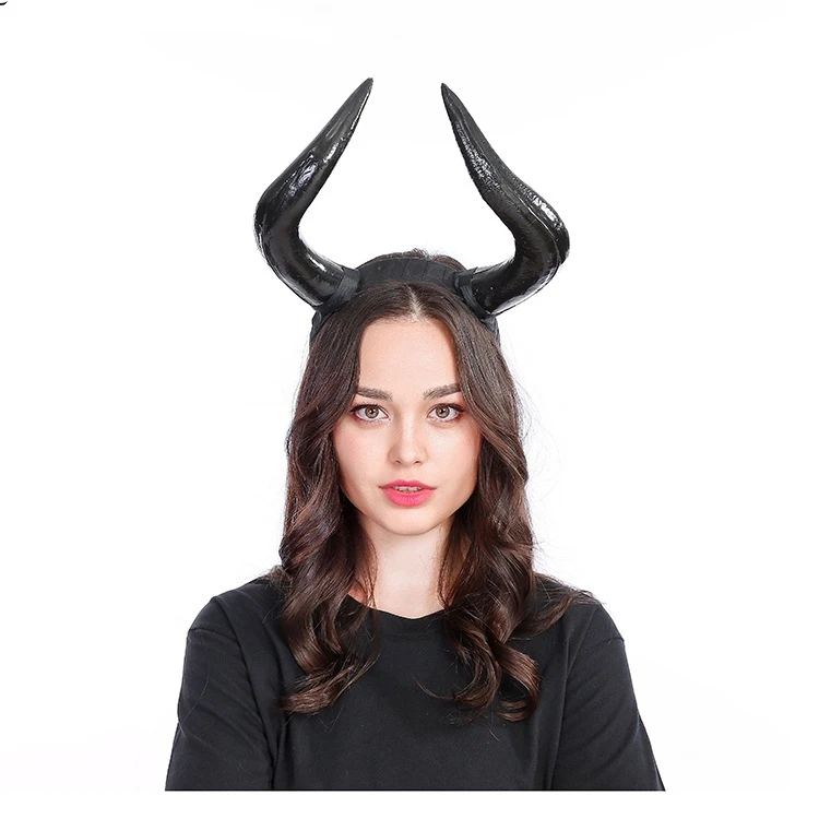 Unique Halloween Stereo Devil Horns Skull Headband Gothic Sheep Horn Headdress Hairband Cosplay Maleficent Pora Headwear