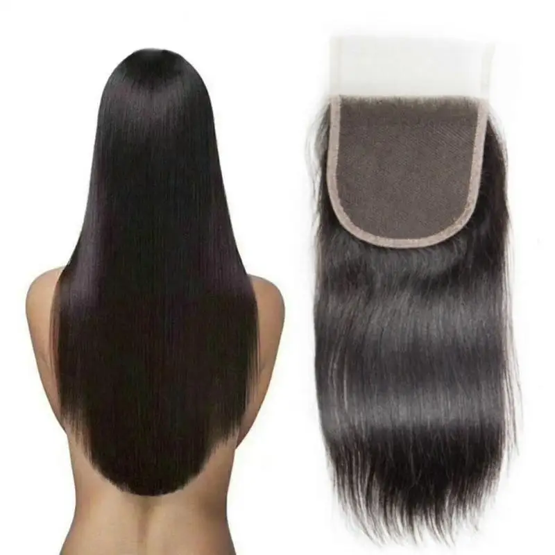 Прямые кружевные закрытые натуральные бразильские человеческие пучки волос для женщин волнистый парик для косплея