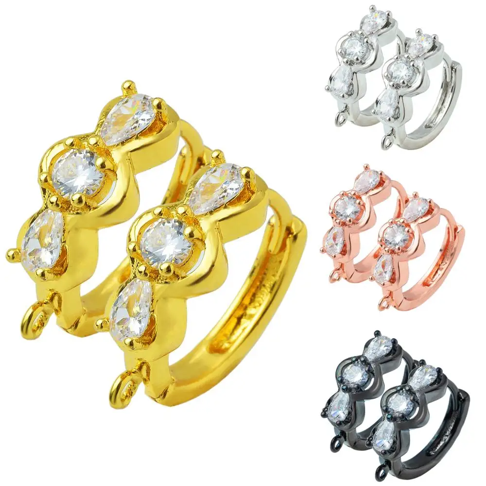 

2020 popular new four-color simple zircon earrings, suitable for DIY handmade and discovered earring jewelry accessories