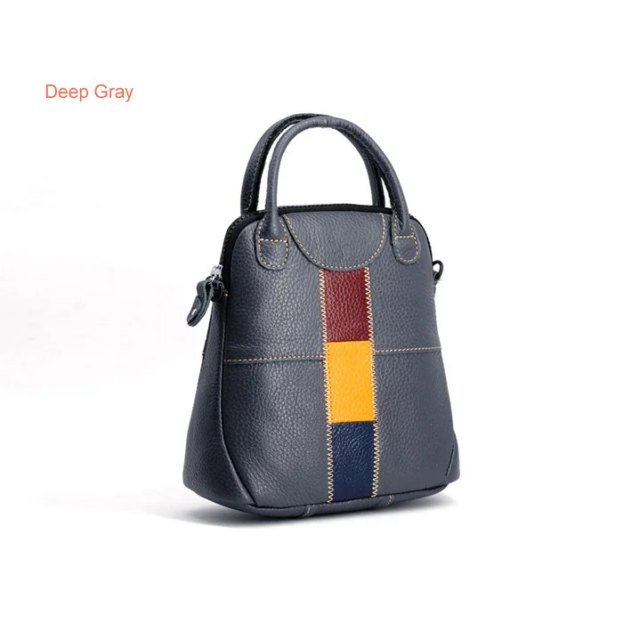Deep Gray Натуральная кожа сумка желтая Сумочка для модных женщин - Цвет: Deep Gray