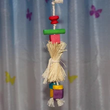 Красочный Попугай Укус игрушка соломенная птица игрушки для жевания струна Попугай Игрушка струна принадлежности для попугаев птица молярный камень Укус игрушка