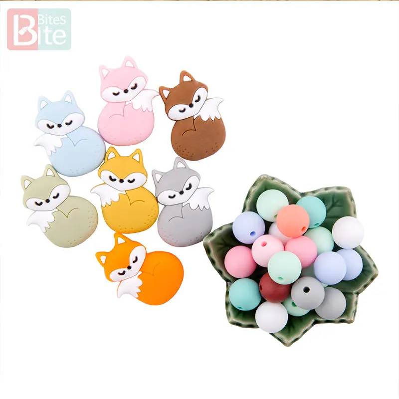 5pcs Silicone Beads Baby Teether Rainbow Cloud Tiny Rod Rodent Food Grade Teeth DIY Pacifier Chain Nursing Bracelet Baby Product