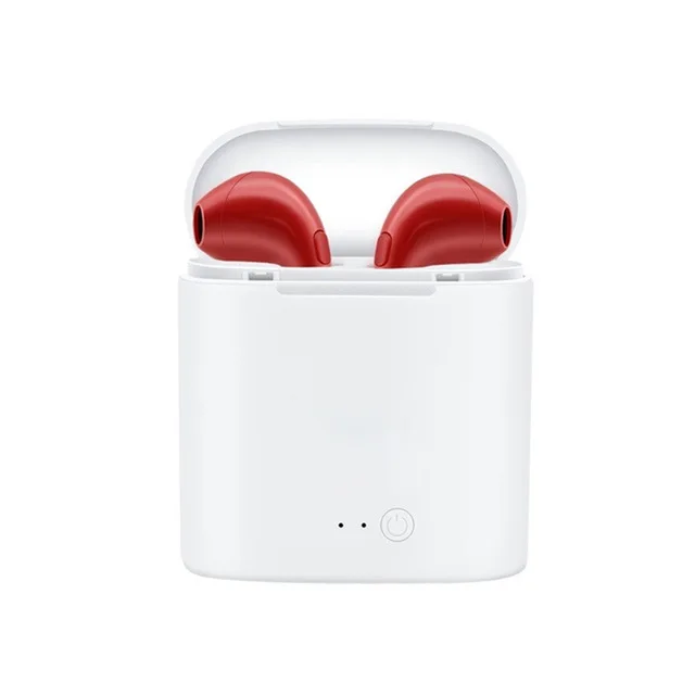 I7 TWS беспроводные наушники Bluetooth 5,0 спортивные стереонаушники вкладыши гарнитура с зарядным устройством микрофон для samsung huawei Xiaomi - Цвет: With box red