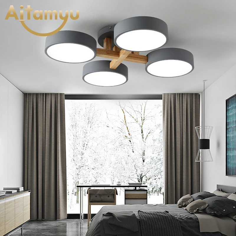  220V LED Ceiling Lights With Round Metal Lampshade For Living Room Modern Surface Mounted Ceiling L - 4000087865051