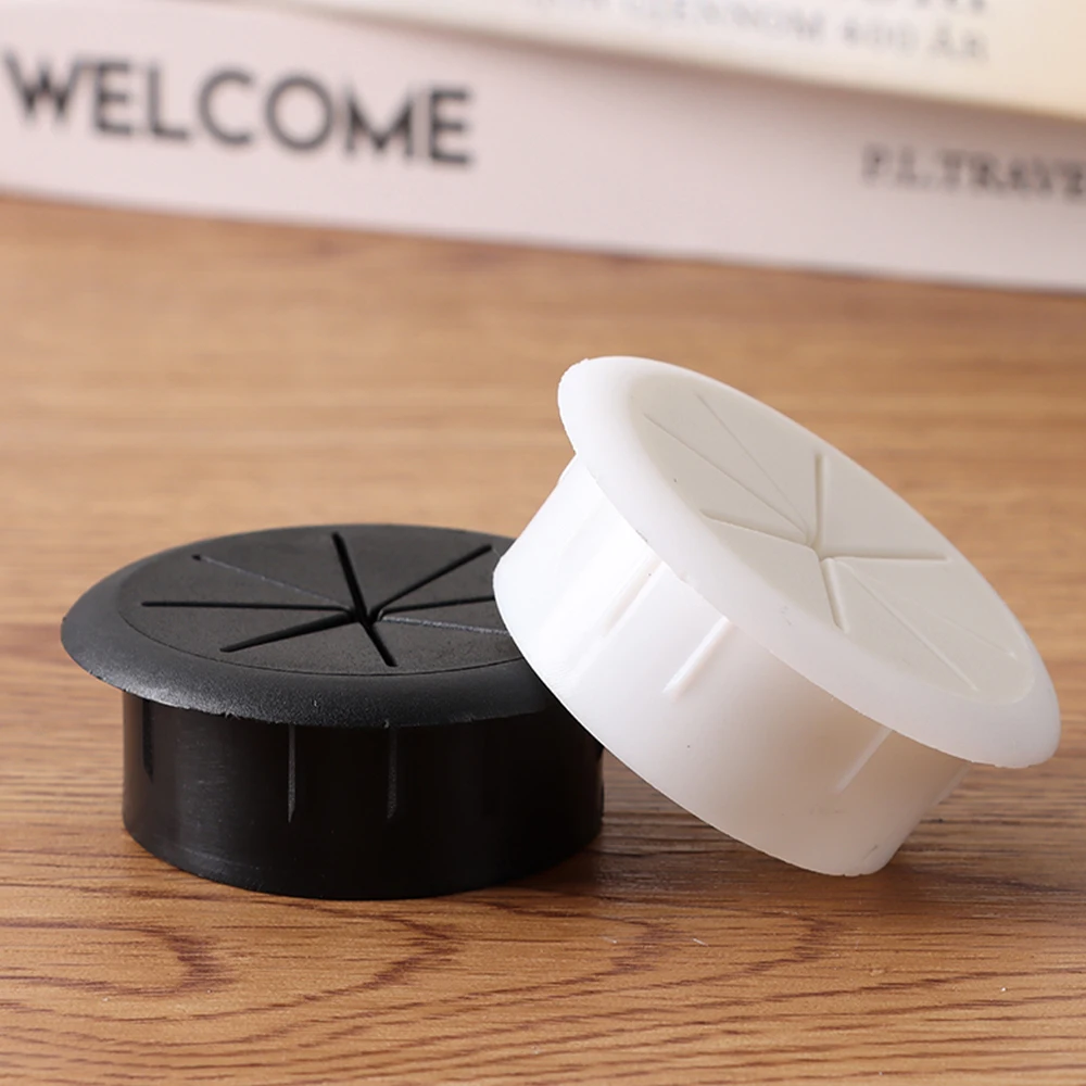 1PC Desk Cord Grommet Wire Hole Cover Line Outlet Port Threading Box Cover Cable Passing Box Office Table Cable Daily Organizer