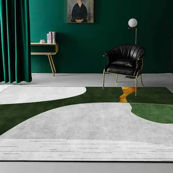 

Fashion Modern Minimalist Curve Geometry Dark Blue Gold Gray Living Room Bedroom Bedside Carpet Floor Mat Customization