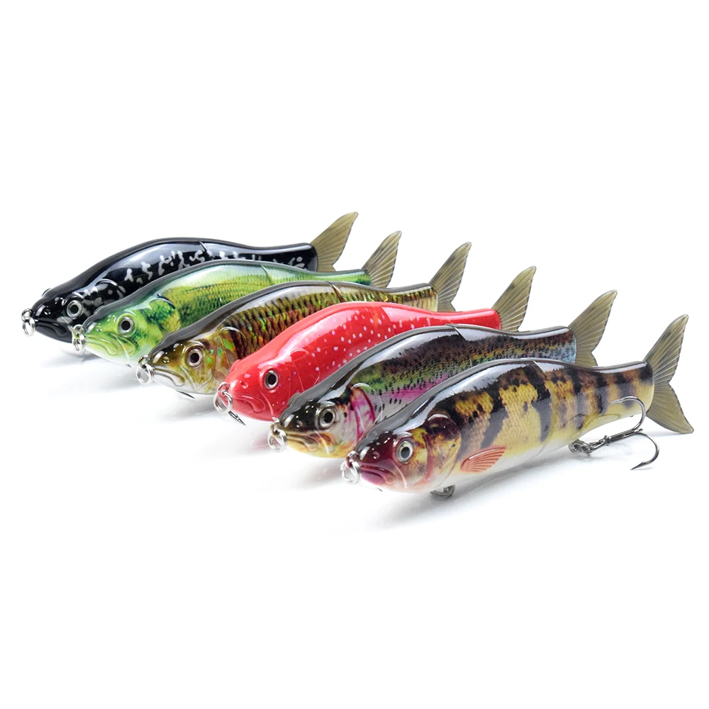 CCLTBA 6.5inch 56g Wobbler Jointed Fishing Lures Hard Glide Bait Soft Tail  Float Slide Swimbait Bass Fishing Tackle