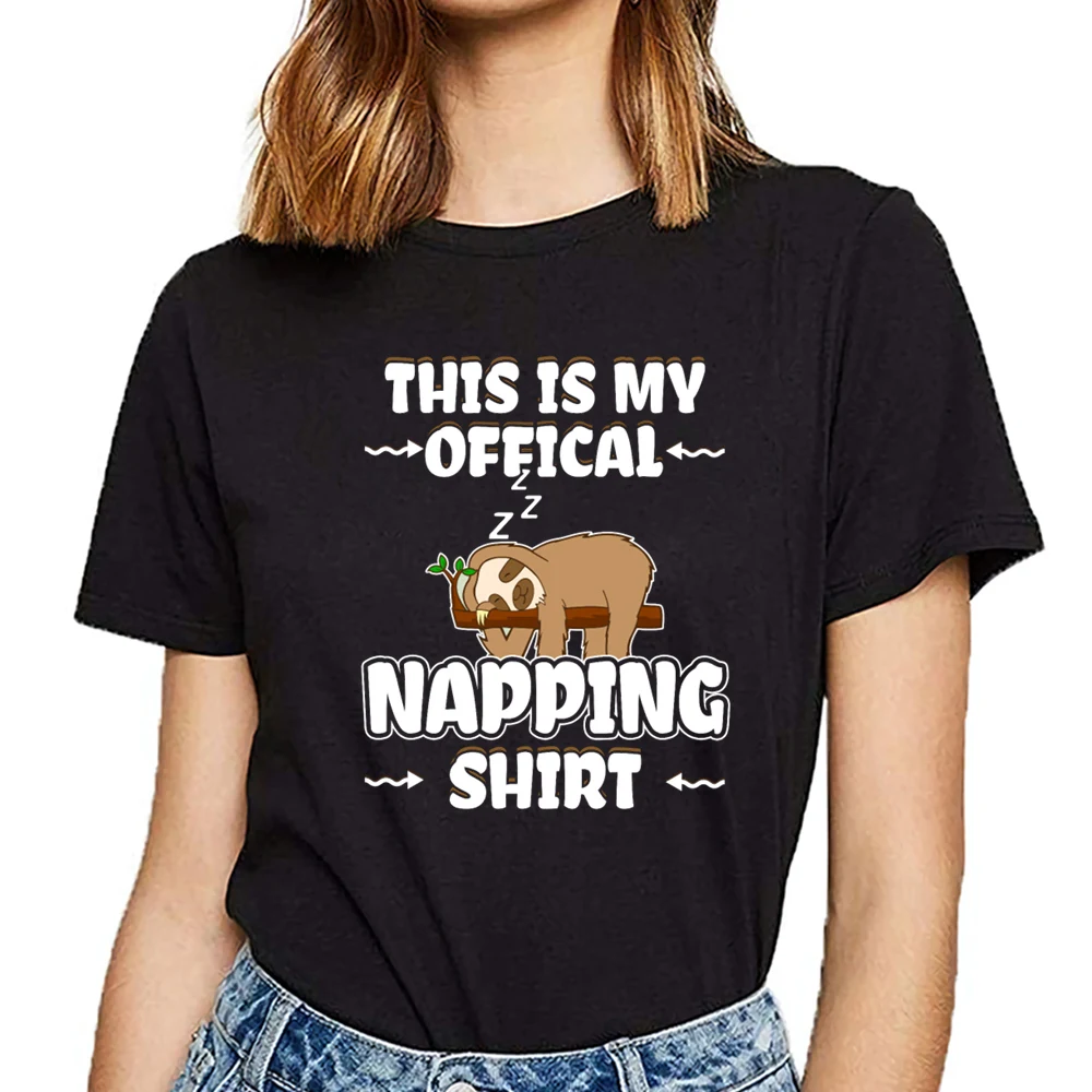 Tops T Shirt Women this is my offical napping Fit Inscriptions Short Female Tshirt | Женская одежда