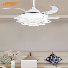 Светодиодный потолочный вентилятор, светильник, 42 дюйма, 52 дюйма, пульт дистанционного управления, AC DC, современный минималистичный, для гостиной, столовой, 110 В-220 В, вентилятор, лампа
