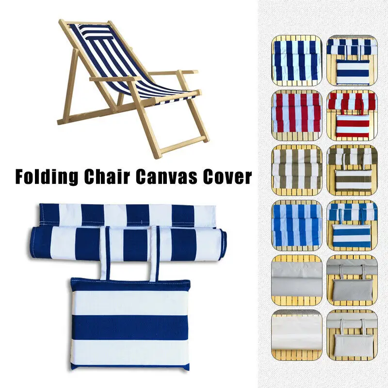 Beach Chair Canvas Seat Covers Folding Deck Chair Replacement Cover ...