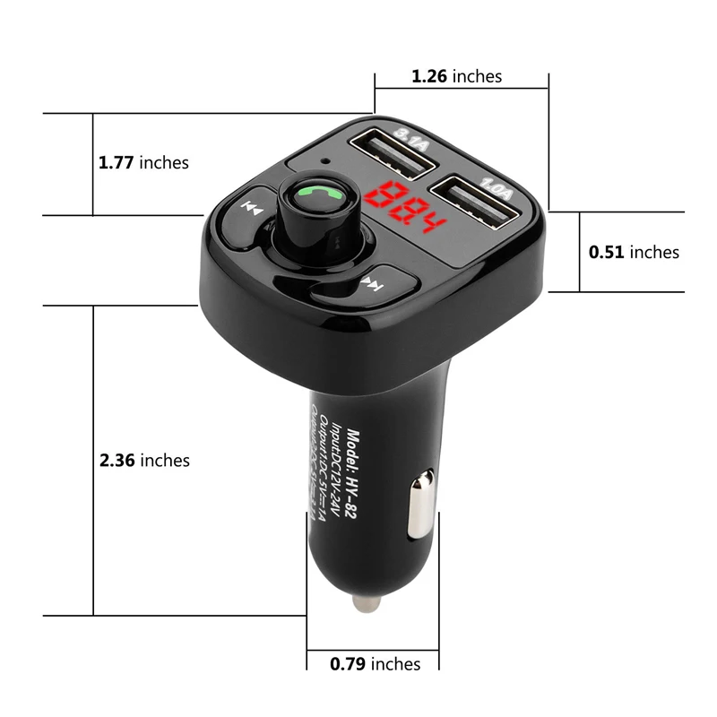 VicTsing FM передатчик автомобильный Bluetooth комплект MP3-плеер Радио адаптер с двумя USB Автомобильное зарядное устройство Hands-free TF CVC шумоподавление