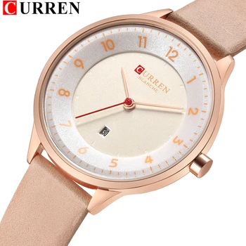 

Hot Selling Date Quartz Women's Watch Ultra Thin Leather Ladies Dress Wristwatch CURREN Simple Digital Female Clock Reloj Mujer