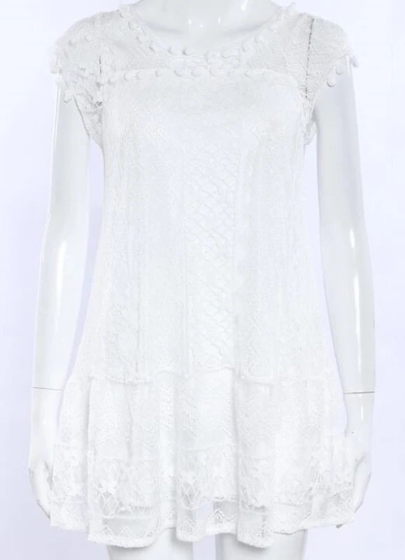 Vintage Boho Lace White Dress 4