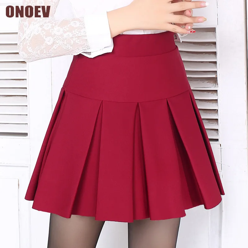 

2019 Autumn And Winter New Style Short Skirt Skirt High-waisted Large Size A- line Skirt Divided Skirt Sheath Tutu Base Pleated