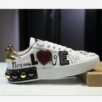 

Shoes Woman Crystal Women Shoes Flat Zapatos De Mujer Lace Up Casual Shoes Zapatos de Mujer Round Toe Sneakers Women Fashion