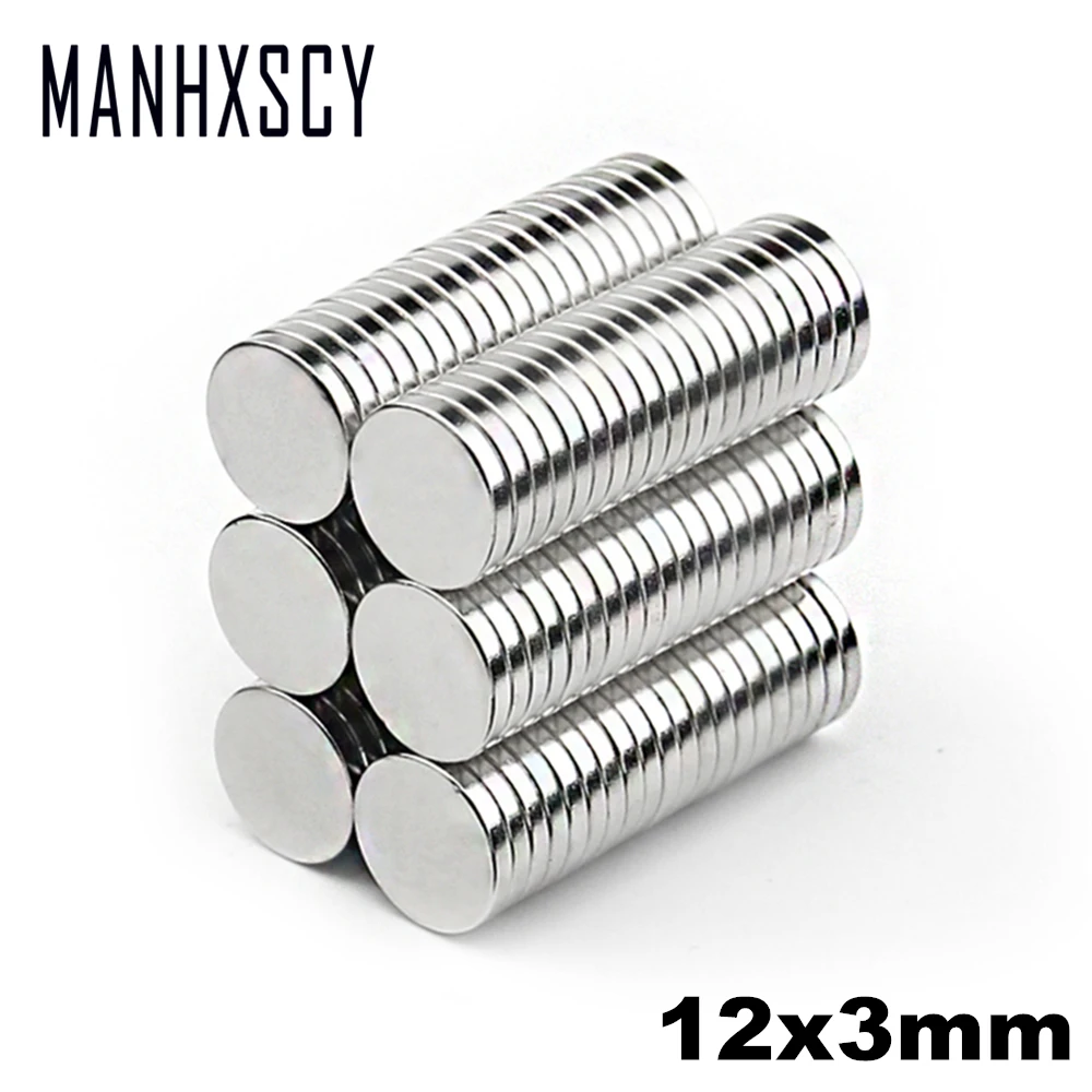 

50pcs Neodymium N35 Dia 12mm X 3mm Strong Magnets Tiny Disc NdFeB Rare Earth For Crafts Models Fridge Sticking magnet 12x3mm