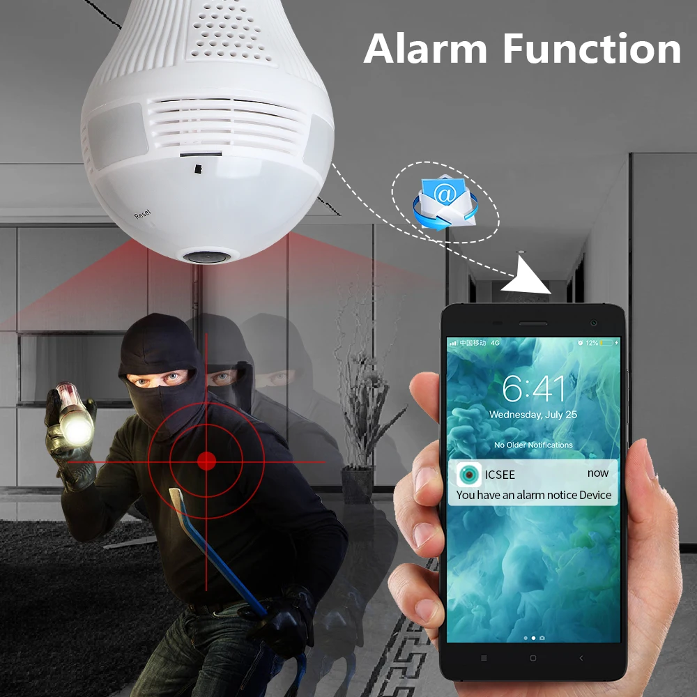 Панорамная IP-камера с углом обзора 360 ° и Wi-Fi 1080P | Безопасность защита