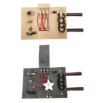 

Felt Volume Portable Multi-functional Compartment Earrings Necklace Ring Jewelry Travel Storage Bag