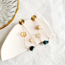 AOMU S925 Стерлинговое Серебро булавка корейский тренд Смола из металлического сплава, покрытого стразами Ушная линия модифицированные серьги гвоздики для лица для женщин подарок ювелирные изделия кулон