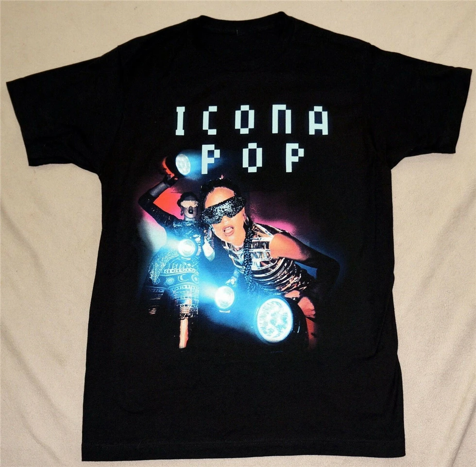 Icona Pop фонарик тур футболка с принтом новая L большая рубашка мужская женская