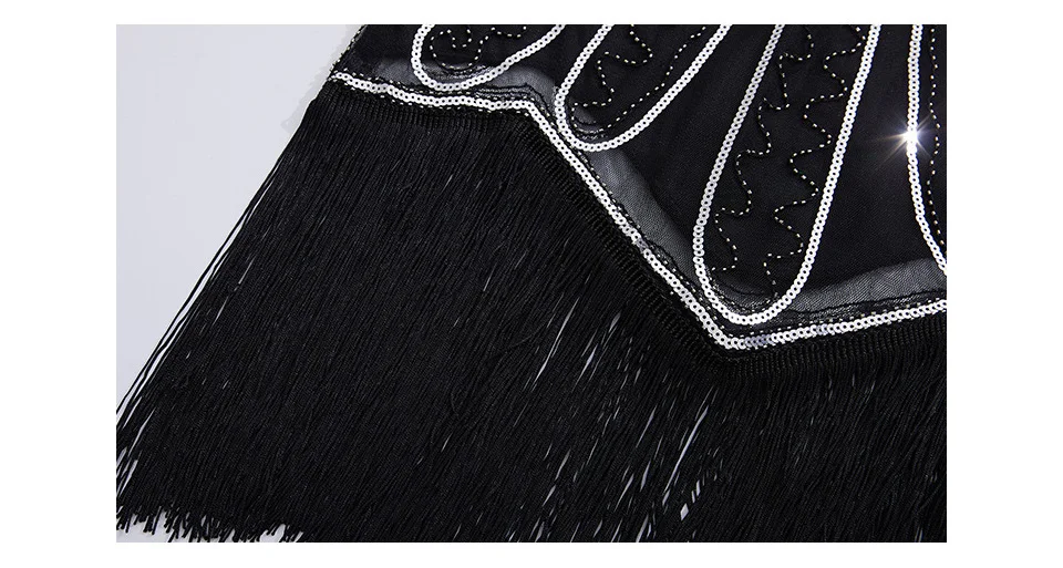 Women 1920s Gastby Sequin Art Nouveau Embellished Fringed Flapper Dress (6)