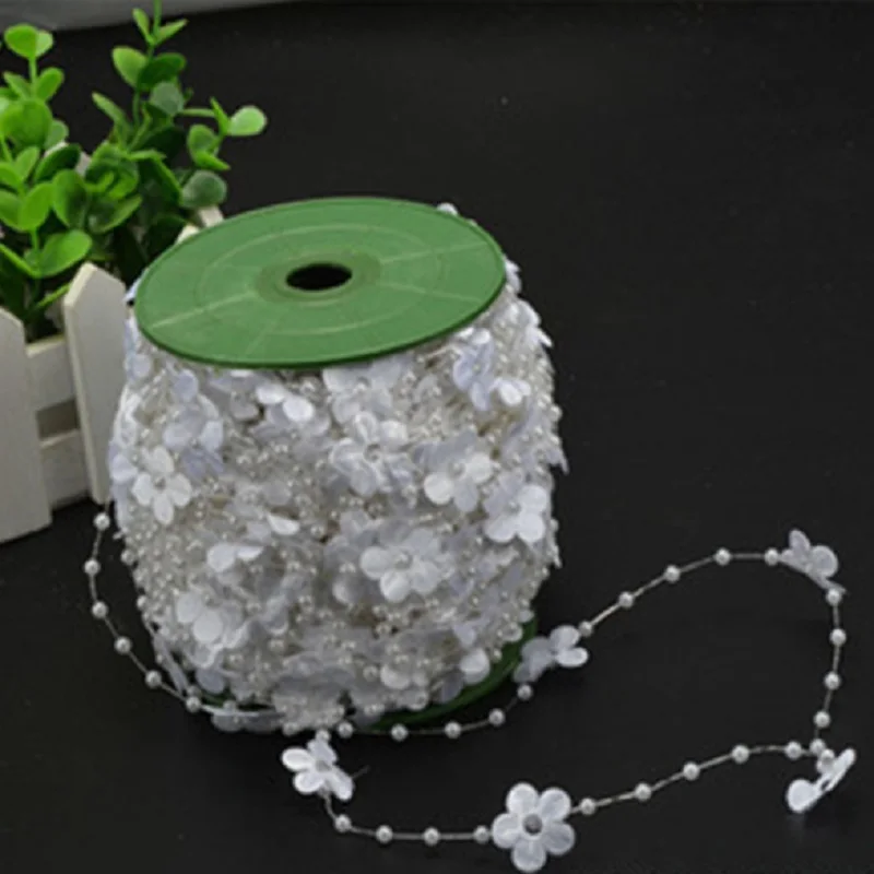 Plum-shaped Fishing Line Imitation Pearl Beads Chain Wedding Party Decoration DIY Bridal Garland Jewelry Artificia Pearl Crafts