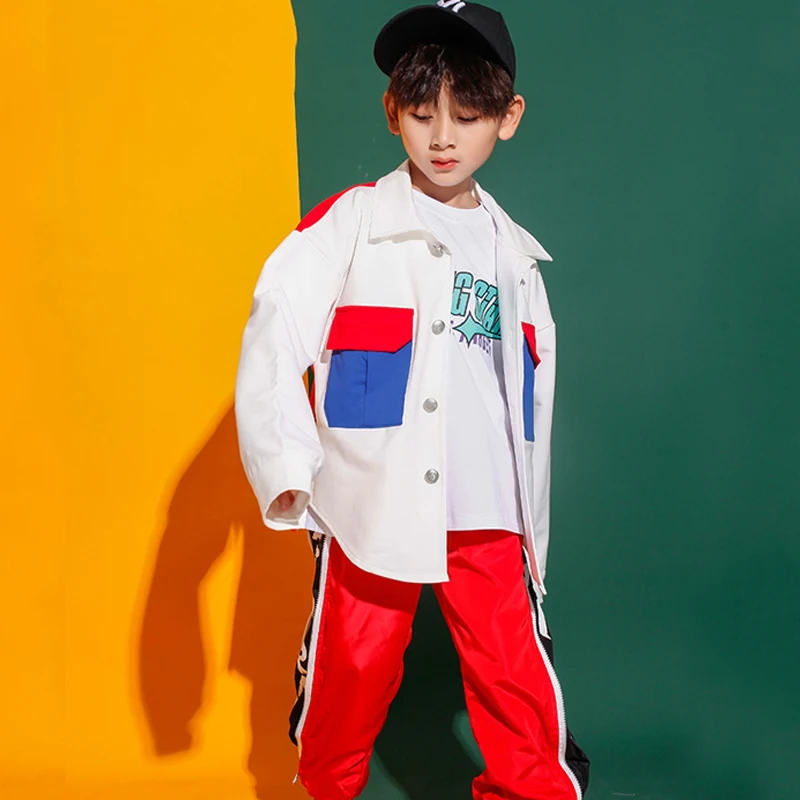 

Hip Hop Kids 2019 Boys Stage Dance Costume Loose Street Dance Clothing Hip Hop Boys Suit Children Costume Hiphop Pants BL2667
