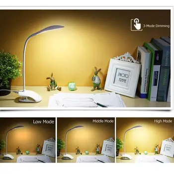 

LED Clip Booklight Reading Light Book Lamp Portable Adjustable Flexible USB 16LED Clip-On Torch Study Piano Eye-Care Flashlight