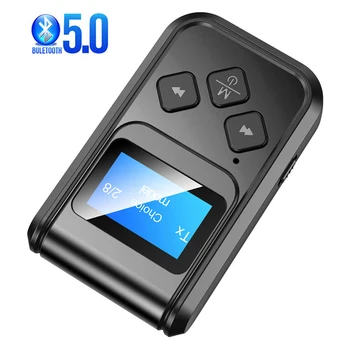 

Bluetooth Transmitter Receiver 3.5mm AUX Stereo Music Blue Tooth 5.0 Wireless Audio Adapter for Car TV PC Speakers Adaptador