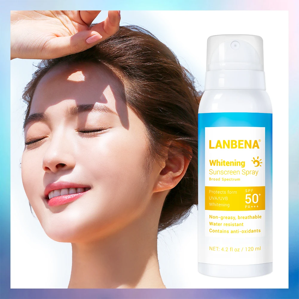 

Lanbena Spf Brightening Spray Sunscreen Sunblock Breathable Effectively Against Radiation Water Resistant 120ml BREYLEE