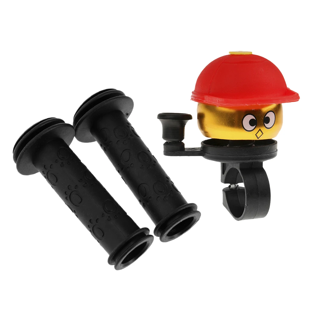 

Kids Bicycle Handlebar Grip, Non Slip Rubber Handle Bar Grips + Bike Ring Bell for Kids Boys and Girls Safe Riding Cycling