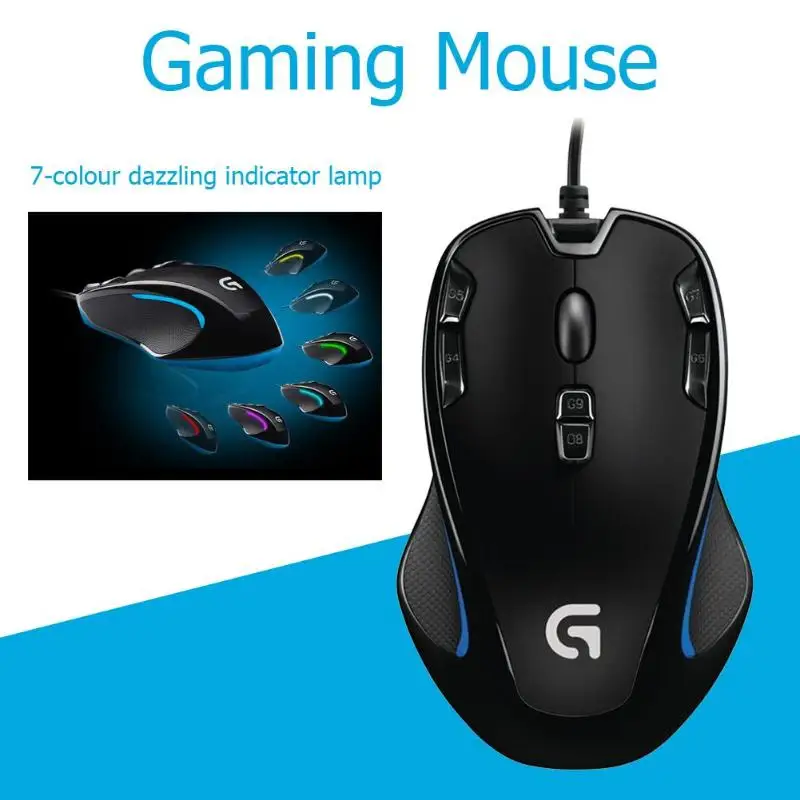 Оптическая игровая мышь Logitech G300s для обеих рук проводная USB с 9 программируемыми