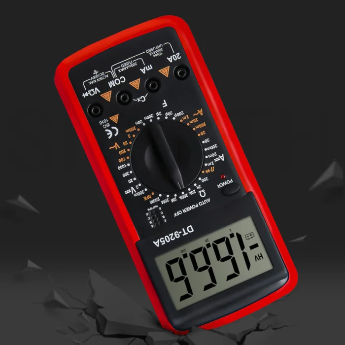 DT9205A Цифровой мультиметр с ЖК-дисплеем ручной AC DC Автоматический Диапазон мультиметр Амперметр Омметр Измеритель сопротивления емкости