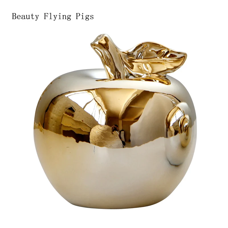 Роскошный светильник с золотым зеркалом в скандинавском стиле, домашний керамический позолоченный фруктовый яблоко, гостиная тумба для ТВ в спальне, крыльцо, художественные украшения