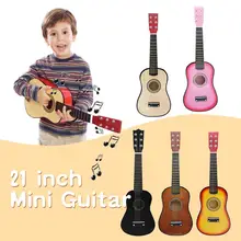 21 дюймов из цельного дерева 6 струн Мини Акустическая гитара струна Акустическая гитара для детей практика начинающих Домашнее обучение