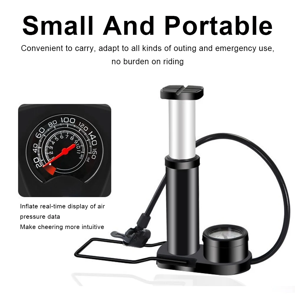 Bicycle Foot Pump 120Psi High Pressure 