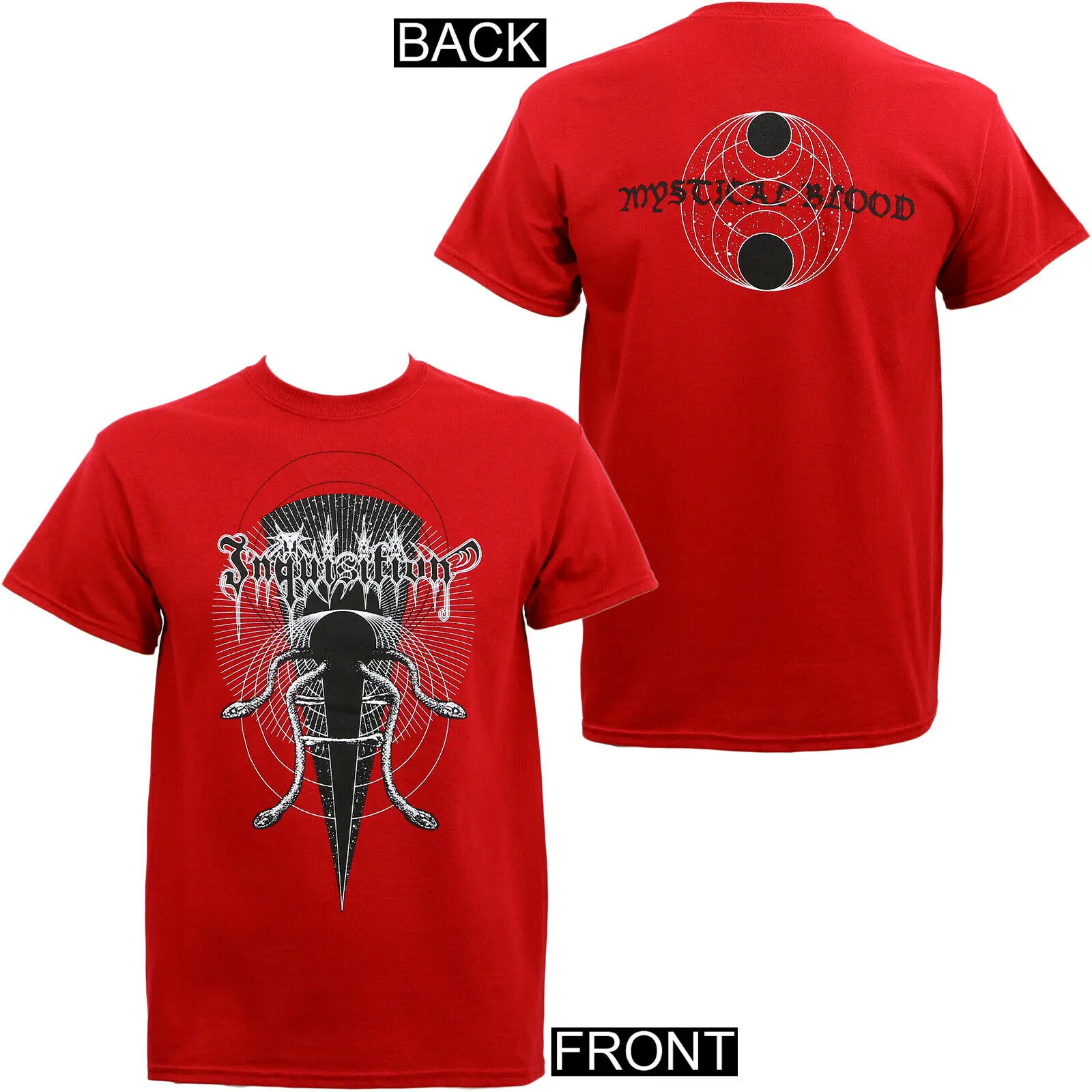 

Authentic Inquisition Mystical Blood Black Metal T Shirt Red S M L Xl 2Xl New