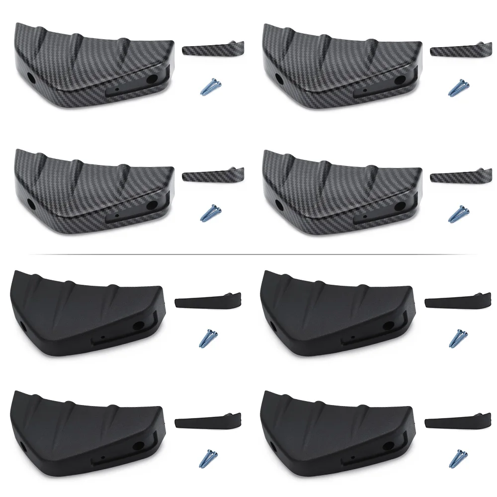 1Pcs/4Pcs Universal Car Carbon Fiber Pattern/Black Modified Shark Fin Rear Spoiler Car Rear Bumper Lip Diffuser Accessories