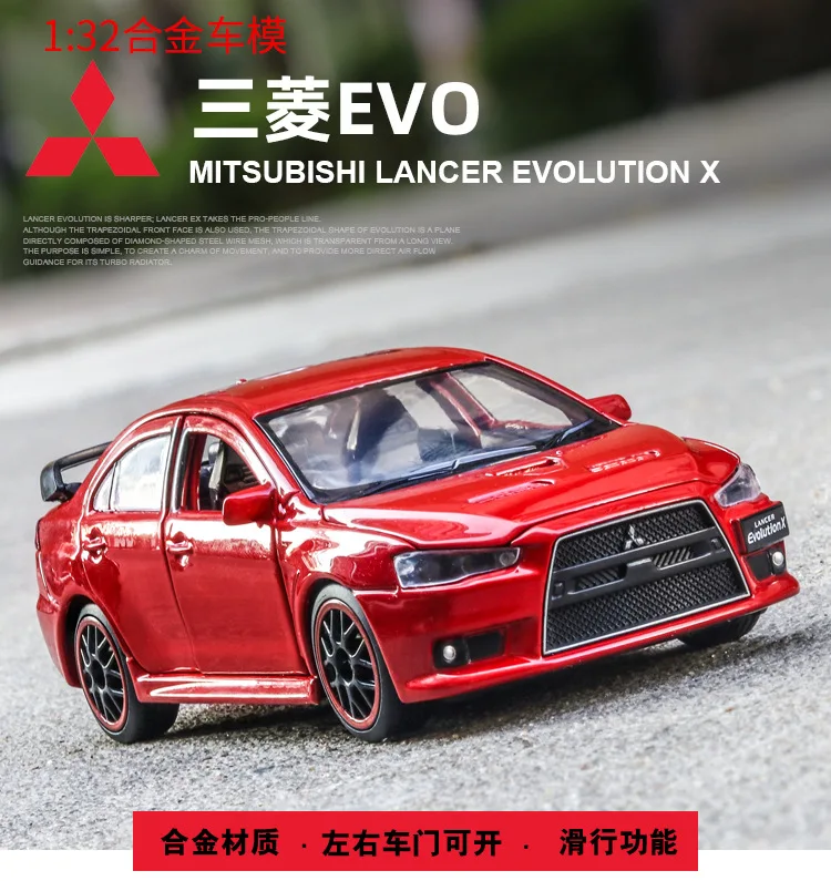 1/32 Mitsubishi Lancer EVO X 10 BBS RHD с черной крышей литой модельный автомобиль игрушки для