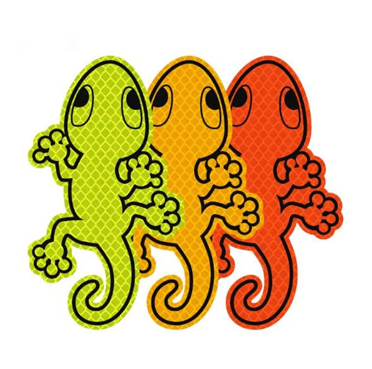 Мультяшные светоотражающие наклейки Gecko, креативные автомобильные наклейки Предупреждение ющие о безопасности, светоотражающие ленты, безопасные хвосты, украшения, сделанные с 3M