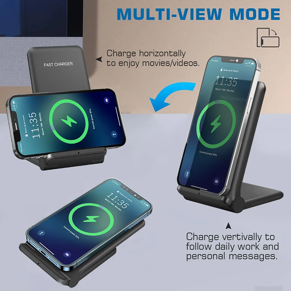 Qi Wireless Charger For iPhone 12 11 XS X XR Type C Fast Charging Stand for Samsung S21 S20 Huawei Mate 40 Pro 30W Phone Charger