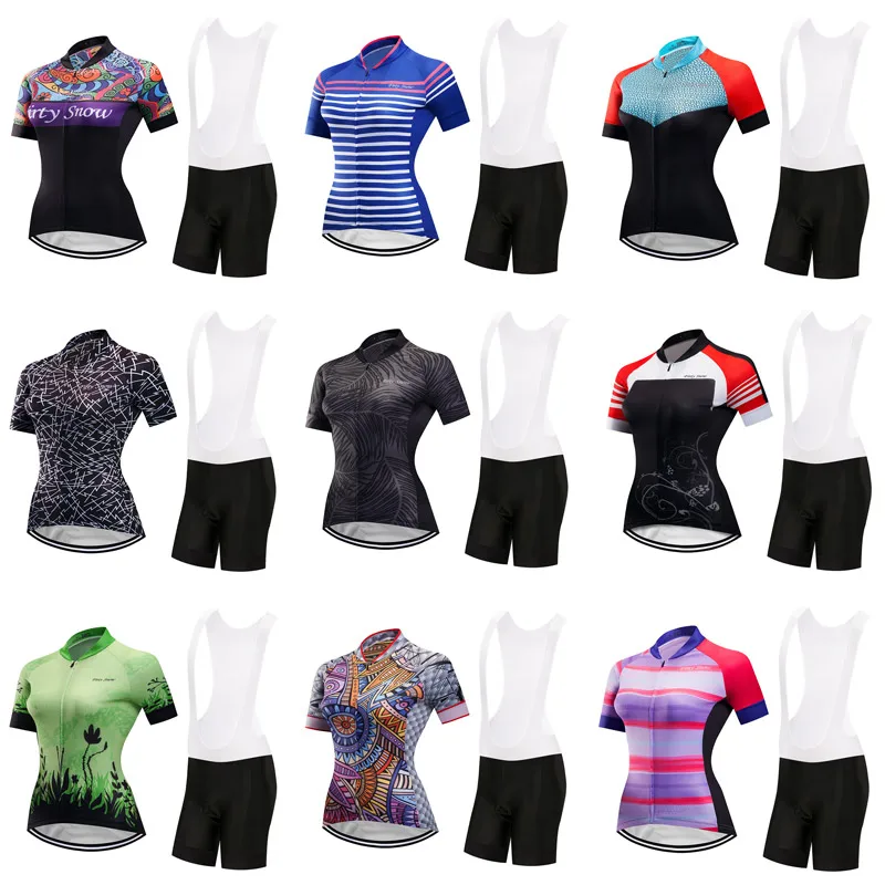 

Cycling Jersey Sets 2019 Women Pro Triathlon Team Clothing Bike Clothes Uniform Kit Bicycle MTB Bib Dress Suits Maillot Skinsuit