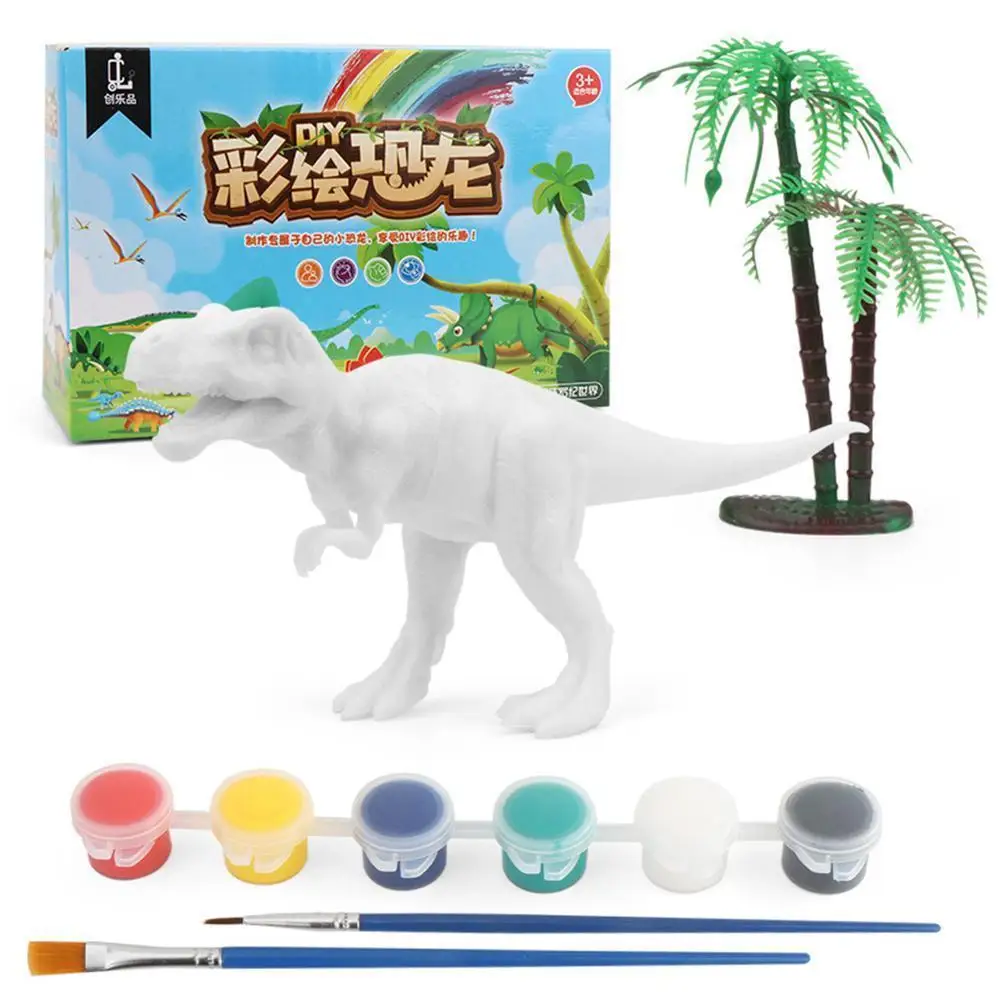 1 Set DIY Dinosaur Model 3D Painted Hand Coloring Tyrannosaurus Drawing Dino Egg Children Puzzle Educational Toys | Игрушки и хобби