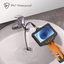 Профессиональный промышленный эндоскоп бороскоп 4,5 дюймов HD Инспекционная камера Бороскоп с полужесткой трубкой 2600 мАч батарея